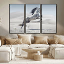 Prancing Horse Desert Large Wall Art Canvas Print – Majestic