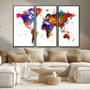 World Map Canvas Print – Detailed Map of the World Wall Art