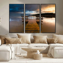 Serene Lake Pier at Sunset Canvas Print | Landscape Canvas