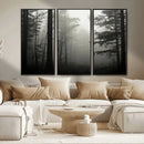 Misty Forest Wall Art Premium Canvas Print a Foggy and
