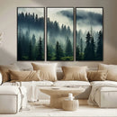 Captivating Misty Forest Wall Art Premium Canvas Print a