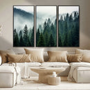 Captivating Misty Forest Wall Art Premium Canvas Print,