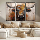 Scottish Highland Cow Cattle Art Print on Wood Style by MyGreatCanvas | Canvas Wall Art Prints | Photo Prints & Wall Decor