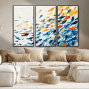 Abstract Fish Shoal Wall Art Canvas Print, Colorful Fish
