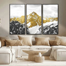 Gold Abstract Mountains Wall Art Print on Canvas, Nature