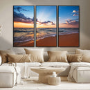 Golden Hour Beach Sunset Wall Art | Canvas Print | Ready to