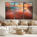 Sunset Beach Wall Art | Ocean Canvas Print | Coastal Wall