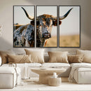 Texas Bull Longhorn Wall Art Canvas Print for Farm House by MyGreatCanvas | Canvas Wall Art Prints | Photo Prints & Wall Decor