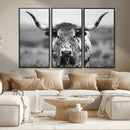 Texas Cow Longhorn Wall Art Canvas Print for Farm House Wall by MyGreatCanvas | Canvas Wall Art Prints | Photo Prints & Wall Decor