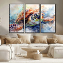 Watercolor Sea Turtle Wall Art Canvas Print - Vibrant Ocean