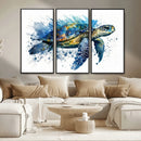 Turtle Wall Art Canvas Print, Framed Watercolor Turtle Art by MyGreatCanvas | Canvas Wall Art Prints | Photo Prints & Wall Decor