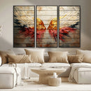 Abstract Angel Wings Canvas Wall Art – Framed and Ready to