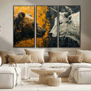Bear and Bull Wall Art Canvas Print – Abstract Animal