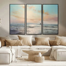 Abstract Ocean Wall Art -  Boat Wall Art Canvas Print
