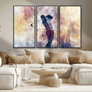 Abstract Watercolor Golf Player Wall Art Canvas Print