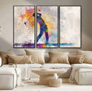Watercolor Golf Swing Wall Art Canvas Print | Vibrant