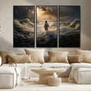 Jesus Walking on Water Wall Art Canvas Print - Religious