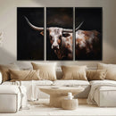 Texas Longhorn Wall Art Canvas Print | Western Ranch Decor |