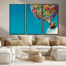 Carl Fredricksen, Up Movie Wall Art, Colorful Balloon House