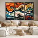 Abstract Wave Wall Art | Ready to Hang Framed Canvas Print |