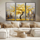 Golden Tree Canvas Print | Abstract Wall Art for Modern