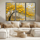 Yellow Blossom Tree Canvas Wall Art - Floral Abstract Modern