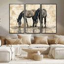 Chinese Style Abstract Black Horses Wall Art Canvas Print - by MyGreatCanvas | Canvas Wall Art Prints | Photo Prints & Wall Decor