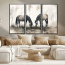 Chines Ink Style Vintage Horses Wall Art Canvas Print for by MyGreatCanvas | Canvas Wall Art Prints | Photo Prints & Wall Decor