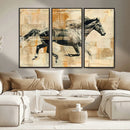 Chines Style Running Horse Western Wall Art | Farmhouse Wall
