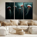 Abstract Jellyfish Wall Art Canvas Print