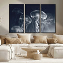 Jellyfish Wall Art Canvas Print, Modern Abstract Jellyfish