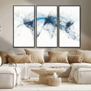 Flight Route Map Wall Art Canvas Print, Abstract Air Traffic