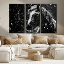 Winter Horse Wall Art | Black and White Horse Print | Ready by MyGreatCanvas | Canvas Wall Art Prints | Photo Prints & Wall Decor