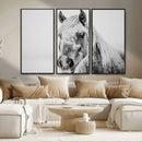 White Horse Wall Art | Ready to Hang and Framed | Winter