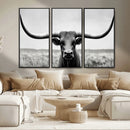 Longhorn Bull Canvas Print | Rustic Farmhouse Wall Art | by MyGreatCanvas | Canvas Wall Art Prints | Photo Prints & Wall Decor