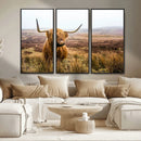 Scottish Highland Cow Canvas Wall Art – Rustic Farmhouse