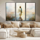 Framed Jesus Walking on Water Wall Art - 3-Panel Christian by MyGreatCanvas | Canvas Wall Art Prints | Photo Prints & Wall Decor