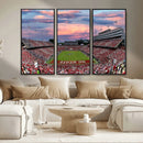 Carter-Finley Stadium Art Sunset Game Triple Canvas Wall Art