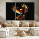 Fiery Phoenix Canvas Print | Ready to Hang Wall Art | Bold