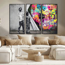 Banksy Print - Street Art Canvas Wall Art - Kids Revealing