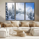 Winter Ski Lift Wall Art Print - Landscape Wall Art | Snowy