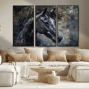 Large Abstract Horse Wall Art Canvas Print | Farmhouse Wall