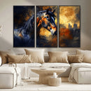 Abstract Horse Art Print - Abstract Canvas Wall Art |