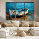 Vintage Boat on Tranquil Waters | Coastal Wall Art for