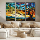 Vibrant Mosaic Tree of Life Wall Art | Stained Glass Style