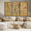 Middle Earth Map Canvas Wall Art – Vintage Fantasy Map