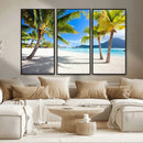 Blue Beach and Sea Wall Art Canvas Print by MyGreatCanvas | Canvas Wall Art Prints | Photo Prints & Wall Decor