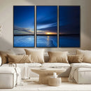 Blue Sunset Ocean Canvas Wall Art Print – Serene Coastal by MyGreatCanvas | Canvas Wall Art Prints | Photo Prints & Wall Decor