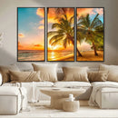 Tropical Sunset Beach Canvas Wall Art Print – Vibrant Palm by MyGreatCanvas | Canvas Wall Art Prints | Photo Prints & Wall Decor