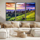 Green Hills and Sunset Wall Art Print - Scenic Landscape by MyGreatCanvas | Canvas Wall Art Prints | Photo Prints & Wall Decor